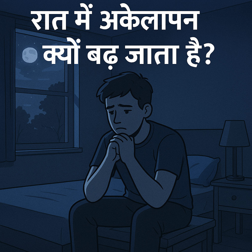 रात में अकेलापन क्यों बढ़ जाता है""loneliness at night hindi article"