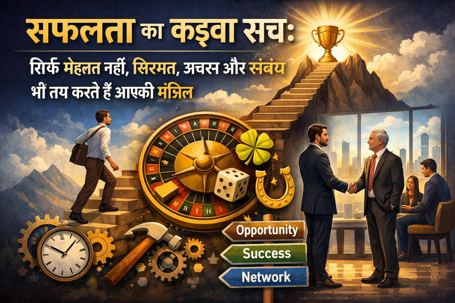 "हमेशा कहा जाता है मेहनत करो, सफलता मिलेगी… लेकिन क्या यह पूरी सच्चाई है? 🤔 इस ब्लॉग में जानिए सफलता के पीछे छुपे असली फैक्टर्स—किस्मत, समय और कनेक्शन का रोल!